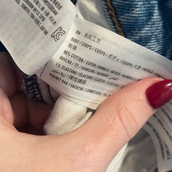 Abercrombie & Fitch- The Dad Short High Rise Frayed Hem Denim Zip Fly Size 36/22 - Picture 11 of 14